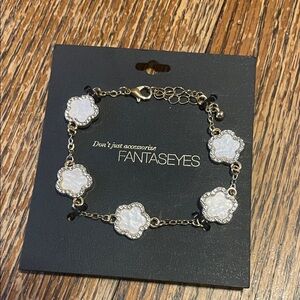 Gold and White Bracelet